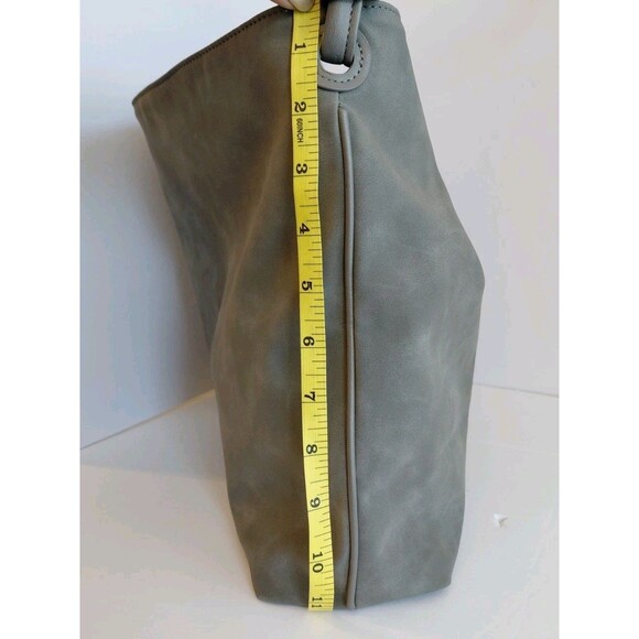 8 Other Reasons Gray Slouchy Lined Faux Leather Shoulder Bag - Picture 7 of 10